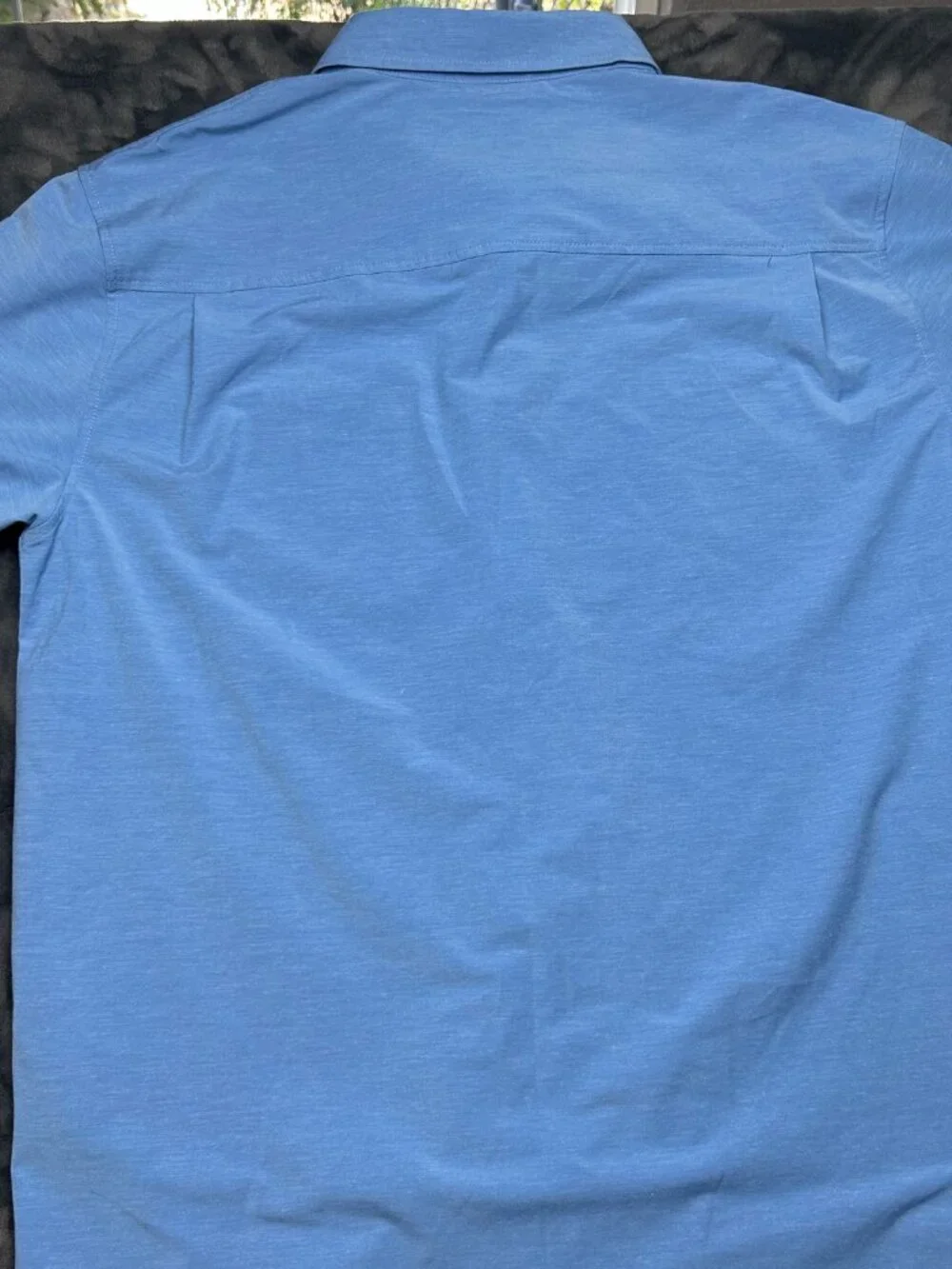 Huk Fishing Short Sleeve Button Shirt Xl Blue Polyester Cotton Spandex Stretch - Picture 7 of 7